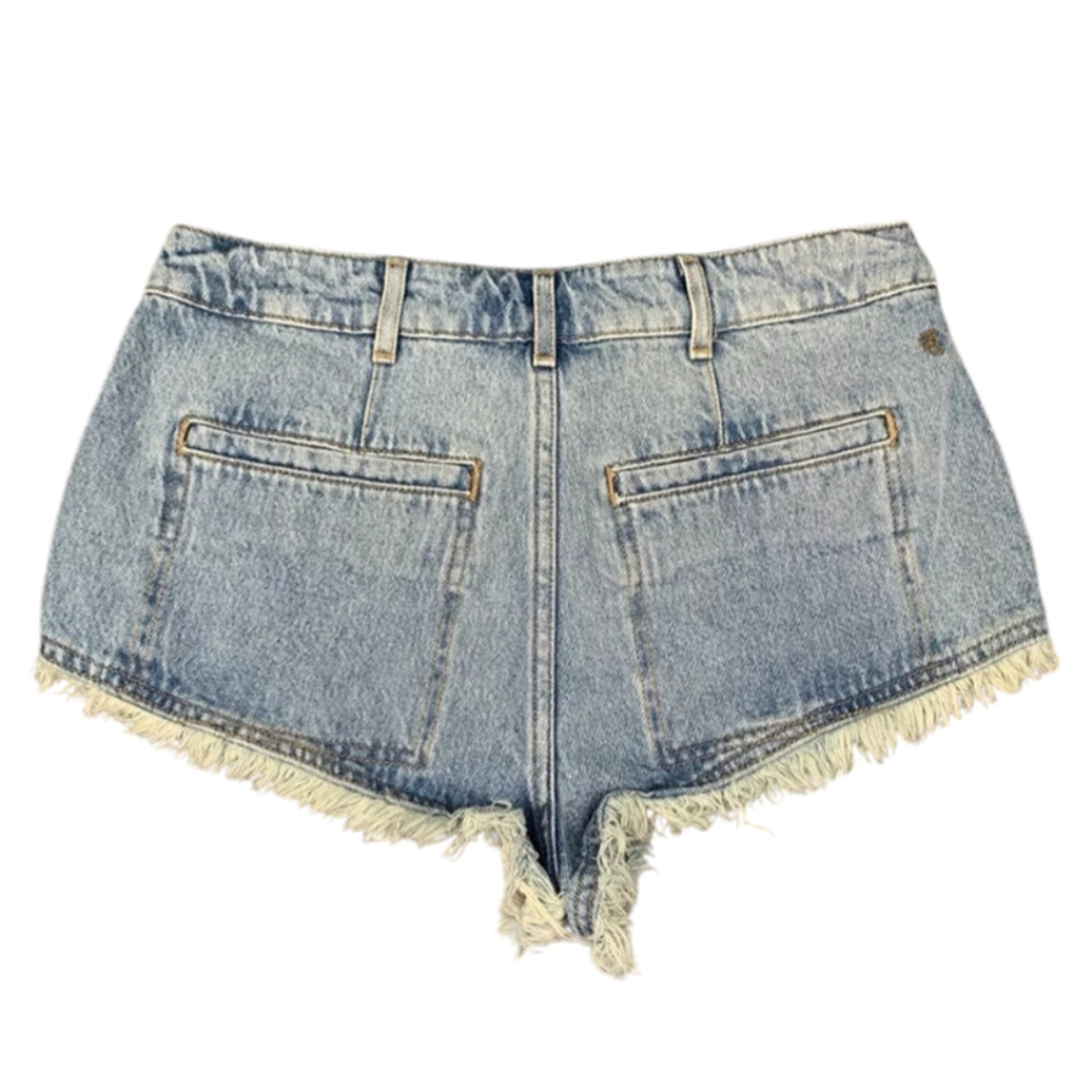 NWT Anthropologie Pilcro Pitched Micro Denim Shorts $78 SIZE 28 Light Blue - Picture 9 of 11